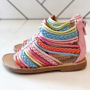 seychelles rainbow girls gladiator sandals zip back size 6 spring Easter Summer
